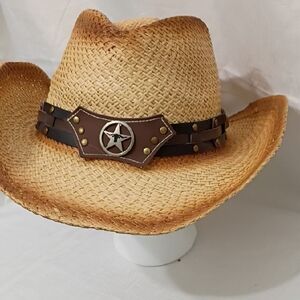 Milani Brown Western Cowboy Hat with Star Band